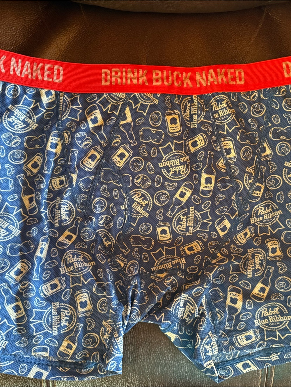 Duluth Trading Co Navy Boxer Briefs with Red Waistband